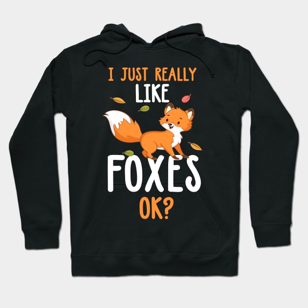 Funny Fox I Just Really Like Foxes Ok Hoodie by TeddyTees